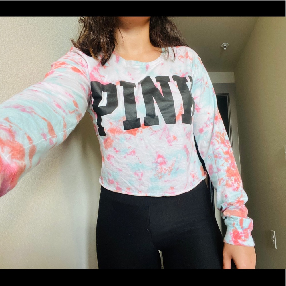 PINK long sleeve crop trip